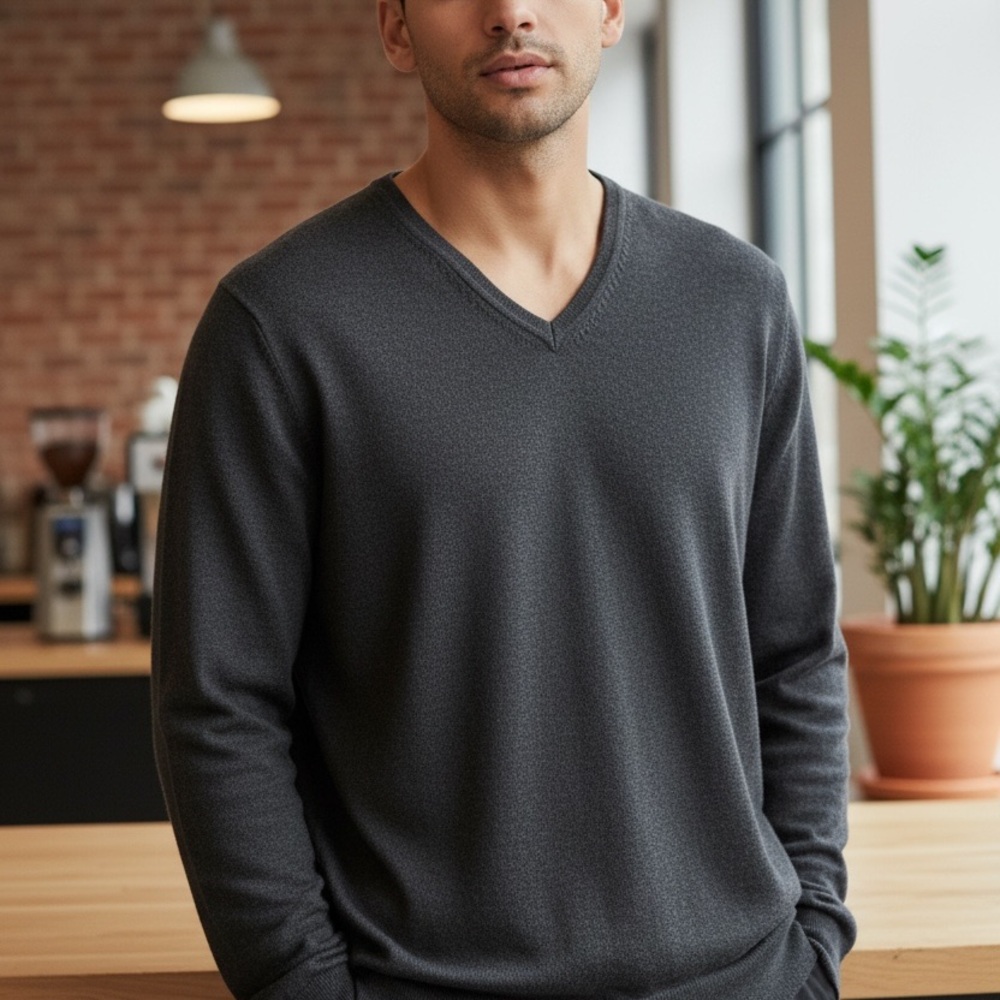 Calvin Klein Charcoal V-Neck Sweater NWOT